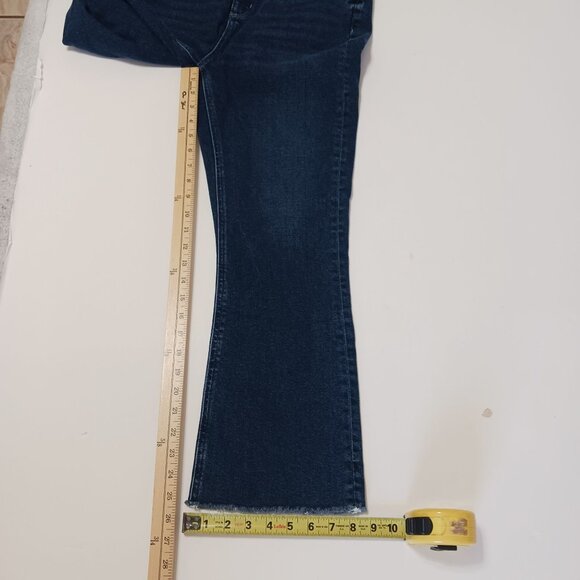 Loft High Waist Flare Crop Jeans Size 10/30 Dark Wash Made and Loved - Picture 15 of 16